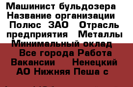 Машинист бульдозера › Название организации ­ Полюс, ЗАО › Отрасль предприятия ­ Металлы › Минимальный оклад ­ 1 - Все города Работа » Вакансии   . Ненецкий АО,Нижняя Пеша с.